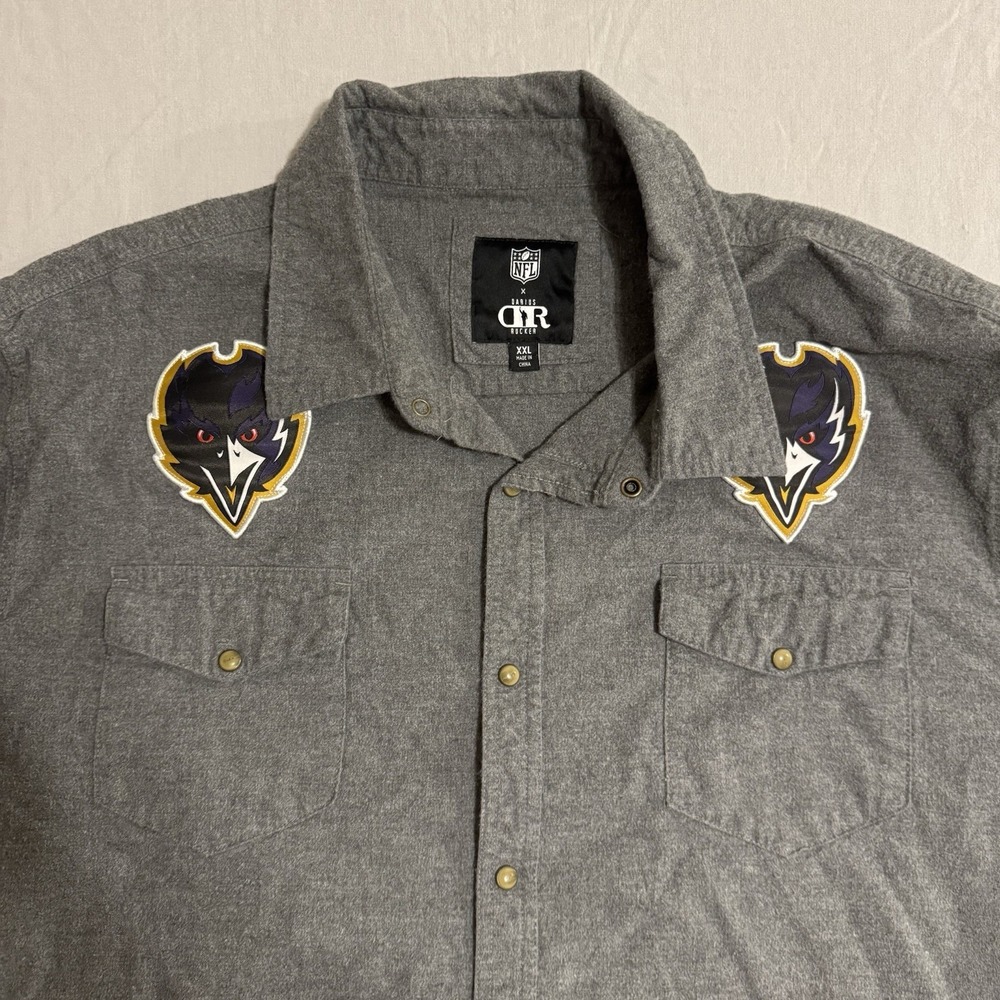 NFL X Darius Rucker Mens Shirt Baltimore Ravens Pearl Snap Long Sleeve Sz XXL - Picture 4 of 14